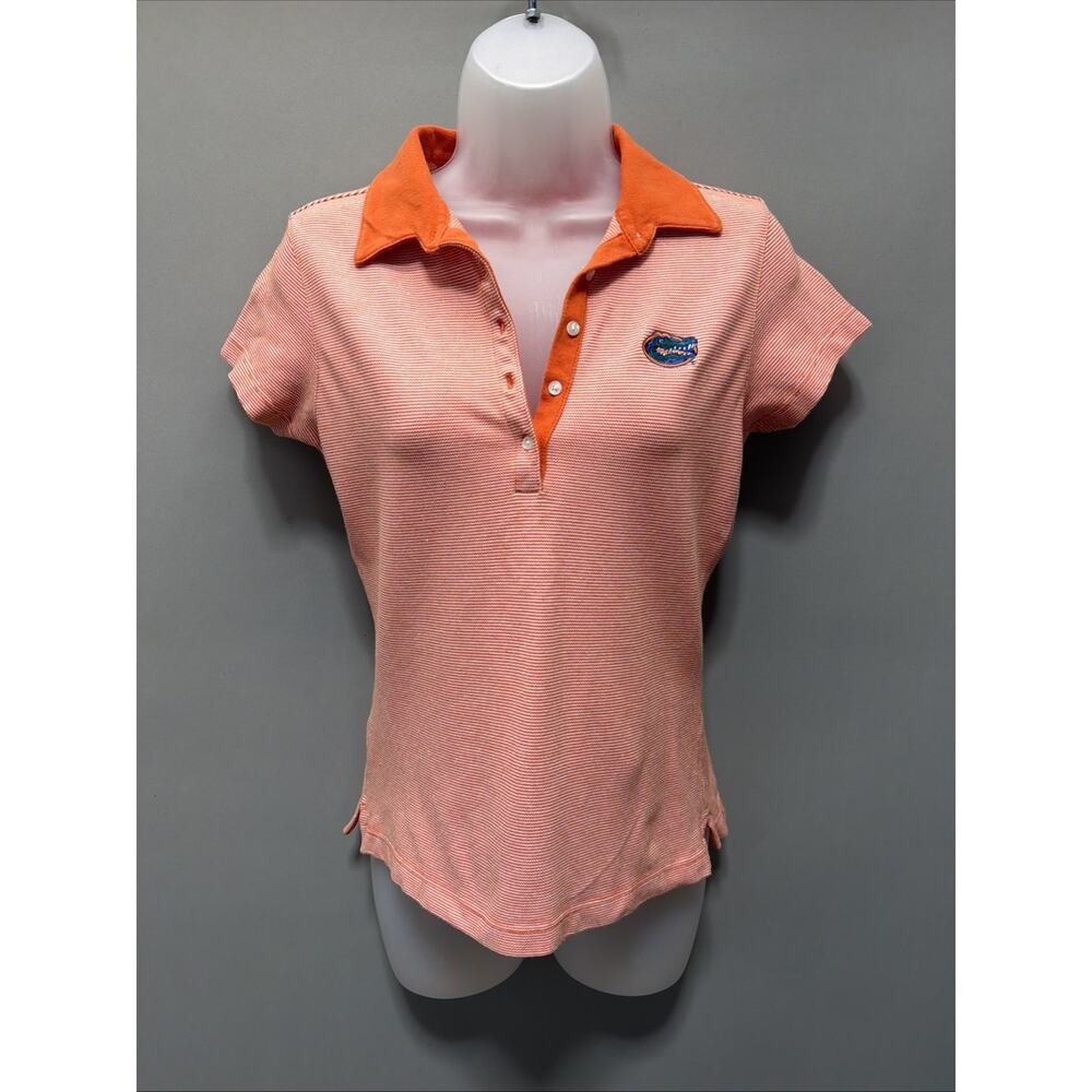 Florida Gators Antigua Women’s M Polo Shirt Orange Cotton Embroidered Logo